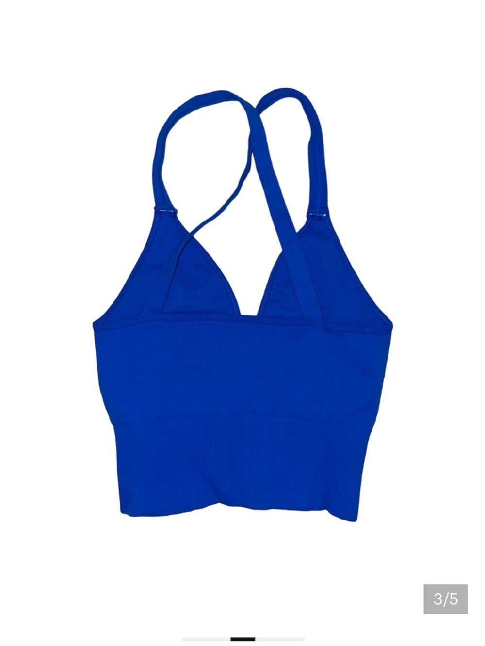Free People Royal Blue V-Neck Strappy Crop Top - Picture 2 of 5